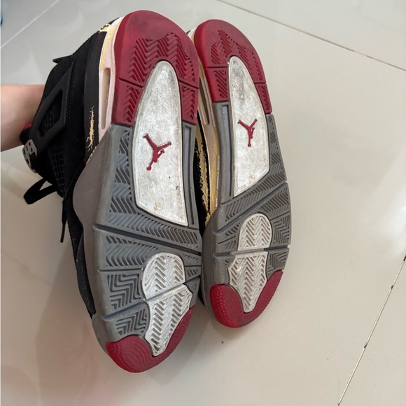 Nike Air Jordan Retro 4 Bred Men’s Size 7.5 Fire Red Cement - Picture 5 of 11